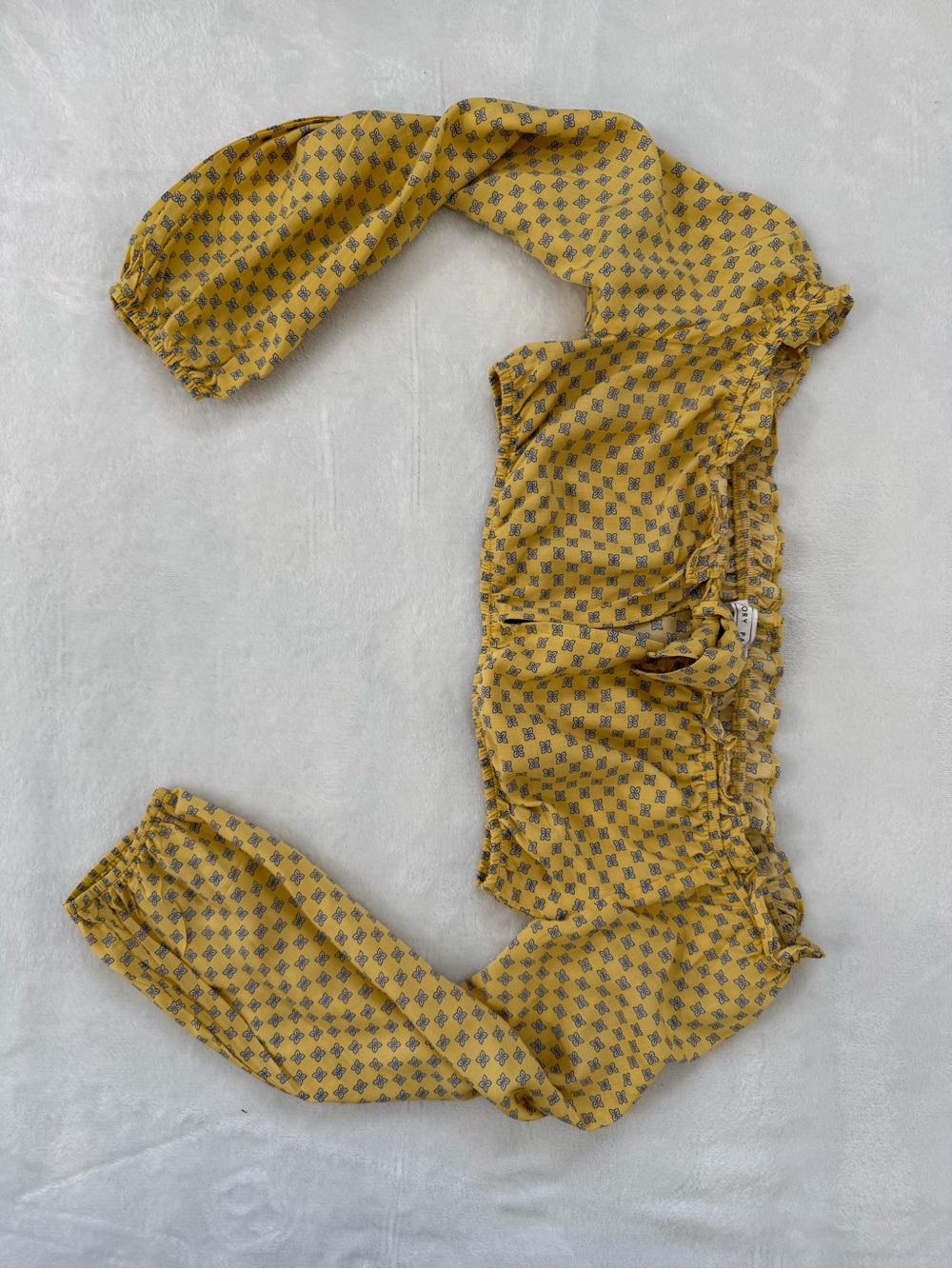 Emory Park Yellow Floral Two Piece Set Crop Top Wrap Skort Boho Small - Picture 8 of 12